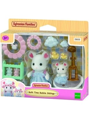 paraply 5805 Sylvanian Families Kardeşler Banyo Zamanı Seti +3 Yaş Kız Erkek Çocuk Oyuncak Eğitici Oyuncakla