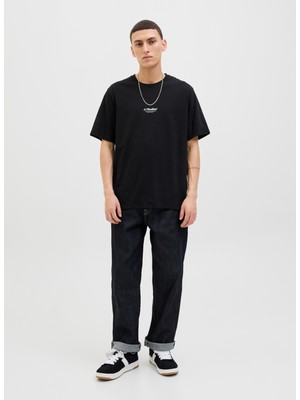 Jack & Jones Bisiklet Yaka Siyah Erkek T-Shirt 12278787_JJESOHO Tee Ss Crew Neck N