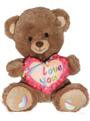 OMZ PJH2324 Peluş Kalpli Ayı Love You 30CM -Vardem Kız Erkek Çocuk Oyuncak Eğitici Oyuncaklar