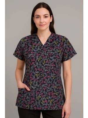 Yarasa Kol Desenli Tek Üst - 5013 Siyah Kelebek