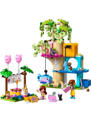 paraply LEGO Friends Kedi Doğum Günü Partisi ve Ağaç Ev 42666 Kız Erkek Çocuk Oyuncak Eğitici Oyuncaklar