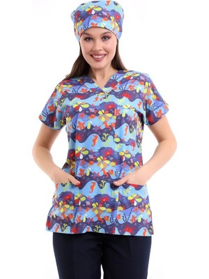 Yarasa Kol Dijital Unisex Desenli Üst - 6530 Deniz Canlıları