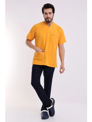 Zarf Yaka Erkek Takım - Hardal Lacivert