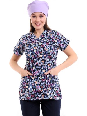 Yarasa Kol Desenli Unisex Tek Üst - 5002 Renkli Kalpler