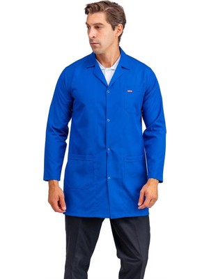 Doktor Öğretmen Erkek Önlük Ara Boy Ceket Yaka - 56 Koyu Saks