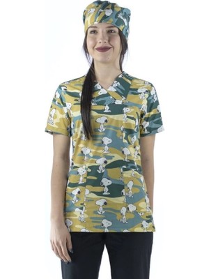 Zarf Yaka Desenli Üst - 3910 Snopy