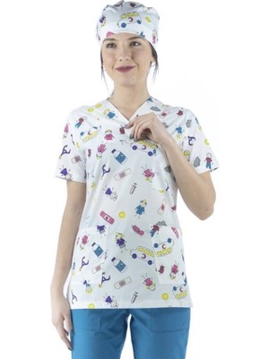 Zarf Yaka Desenli Üst - 4102 Yara Bandı