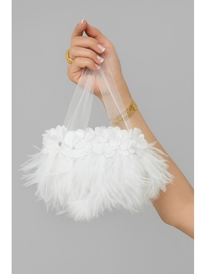 Evsay Bol Tüylü Lazer Güllü Gelin ve Damat Tüylü Güllü Incili Lüx Halay Mendili 2ADET