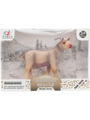 OMZ Kutulu Model Figür Hayvan Sakallı Keçi 7cm Kız Erkek Çocuk Oyuncak Eğitici Oyuncaklar