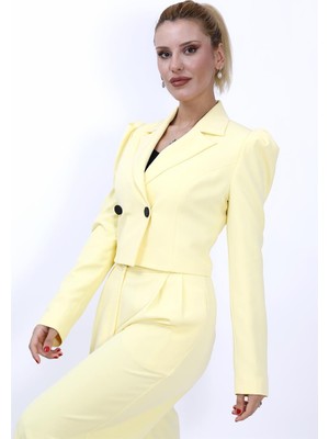 Önder Özsoy Erkek Yaka Drape Kollu Kısa Ceket-Sarı