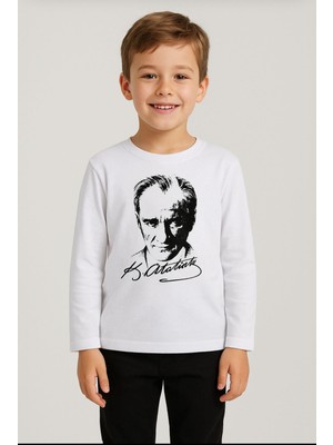 Gala Stil Gala Atatürk Baskılı Uzunkol Ünisex Çocuk Tişört