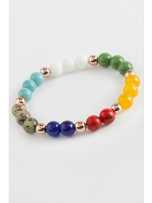 Zero Techmrt Çakra Doğaltaş Bileklik-Renkli