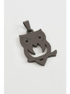 Zero Techmrt Baykuş Çelik Kolye Ucu 3 Cm-Sarı