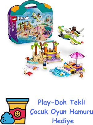 LEGO Friends Yaratıcı Plaj ve Seyahat Bavulu 42672-5 Yaş ve Üzeri Çocuklar Için Mini Bebek Içeren Yaratıcı Oyuncak Yapım Seti, Doğum Günü Hediyesi (188 Parça) + Play-Doh Oyun Hamuru