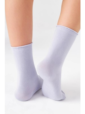 Bamboo Star Bambu Kadın Lastiksiz Lila Soket Dikişsiz Premium Çorap Iz Bırakmaz - Sıkmayan Çorap