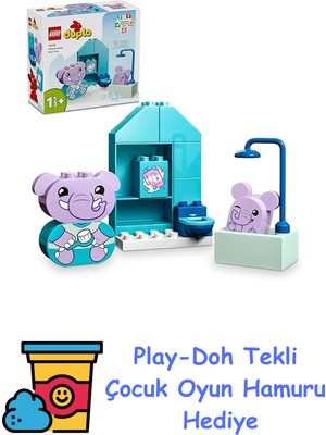 LEGO Duplo Ilk Günlük Rutinlerim: Banyo Zamanı 10413-1 Buçuk Yaş ve Üzeri Çocuklar Için Eğitici Banyo Oyuncağı Yapım Seti (15 Parça) + Play-Doh Oyun Hamuru