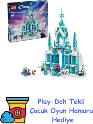 LEGO Disney Princess Elsa'nın Buz Sarayı 43244-6 Yaş ve Üstü Frozen Hayranı Kız ve Erkek Çocukları Için Saray ve Elsa & Anna Mini Bebek Figürleri Içeren Yapım Seti, He + Play-Doh Oyun Hamuru