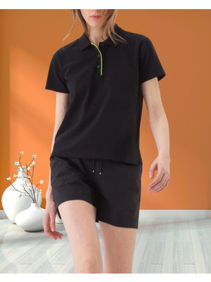 Minervaxint Kadın Regular Fit Pamuklu Basic Polo Yaka Tişört