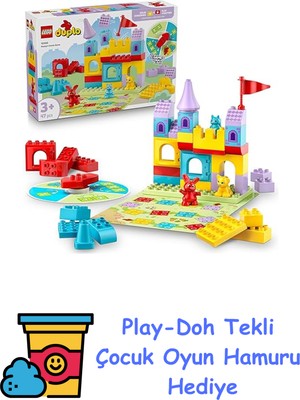 LEGO Duplo Hopsy’nin Kale Oyunu 10450 – 3 Yaş ve Üzeri Hayvansever Çocuklar Için 3 Figürlü Hayal Gücü Geliştiren Eğitici Oyuncak Yapım Seti, Doğum Günü Hediyesi (47 Pa + Play-Doh Oyun Hamuru