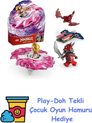 LEGO Nınjago Sora’nın Ejderha Spinjitzu Topacı 71824-6 Yaş ve Üzeri Çocuklar Için 2 Ninja Minifigürü Içeren Yaratıcı Oyuncak Yapım Seti, Doğum Günü Hediyesi (56 Parça) + Play-Doh Oyun Hamuru