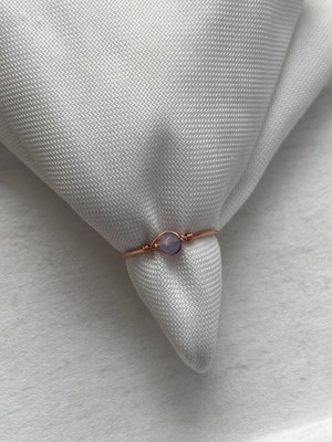 Pel Design Minimal Tanzanit Taşı Bakır Renk Ayarlanabilir Tel Yüzük