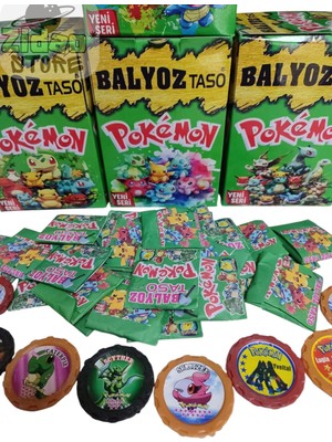 Emrah Gültekin Balyoz Pokemon Tasoları Yeni Seri 20 Adet Pokemon Taso | Hediye Paketinde Mini Oyuncak ve Şeker