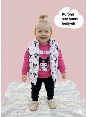 Nnk Exclusive Laura Baby Yelekli Kız Bebek/çocuk 3 Lü Alt Üst Takım