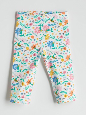 Lc Waikiki Yeni Sezon Beli Lastikli Çiçekli Kız Çocuk Tayt