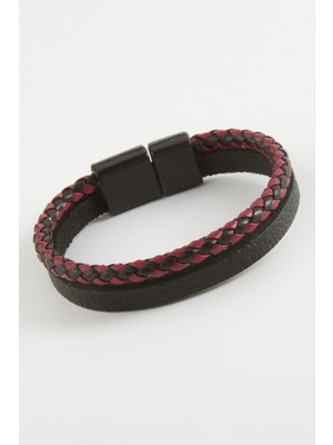 Zero Techmrt Mıknatıslı  Deri Bileklik-Siyah