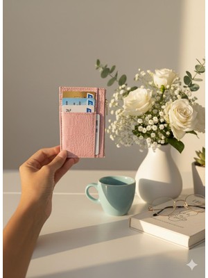 Mirakuş Pembe Kroko Desen Kartlık Cüzdan
