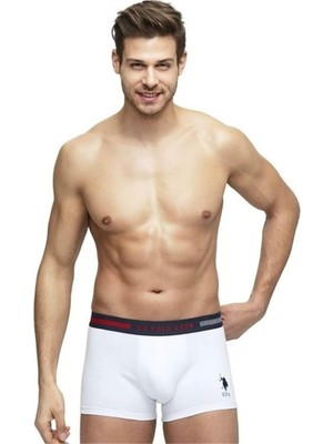 U.S. Polo Assn. Erkek 3'lü Lacivert Gri Melanj Beyaz Boxer Standart Kalıp