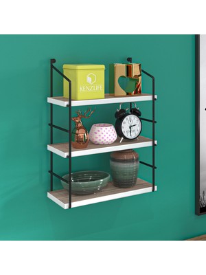 Kenzlife Mutfak Banyo Duvar Rafı Junzi Mat Cordoba Suntalam 070(Y)*40(G)*15(D)3 Katlı