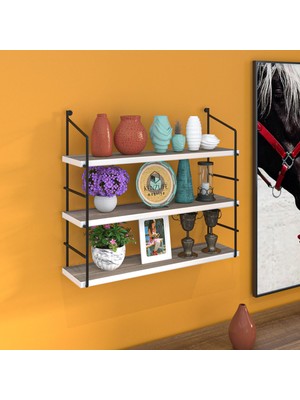 Kenzlife Mutfak Banyo Duvar Rafı Junzi Mat Cordoba Suntalam 070(Y)*60(G)*15(D)3 Katlı