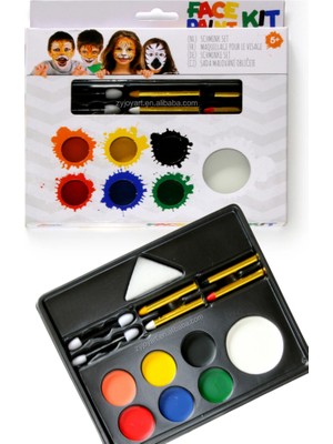 Face Paint Kit Çocuklar Için Yüz Boyama / Boya Kalemi -14 Parça Kutu Seti ile Canlı Parlak Renkler