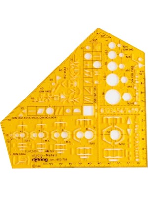 Rotring Şablon Cetvel 850 706 Sarı