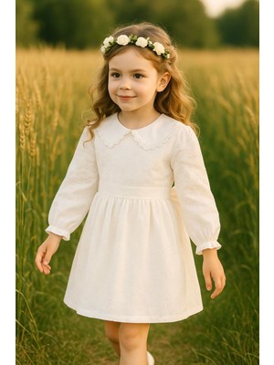 2kids2mom Kız Çocuk Elbise Uzun Kollu Fistolu V Yaka Özel Gün Doğum Günü Düğün Parti Günlük Kız Bebek Elbise