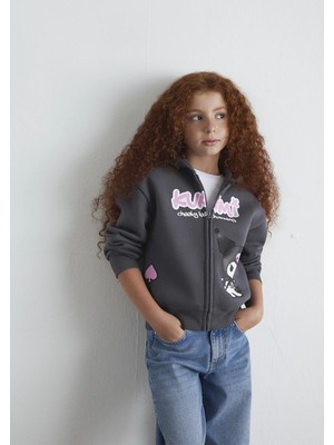 Mavi Kuromi Baskılı Fermuarlı Sweatshirt 7S10167-85309