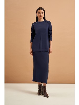 Kulvar Trend 140273 Rayon Düğmeli Etekli Takım