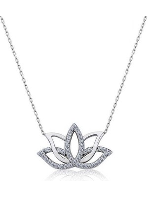 Gümüş Lotus Çiçeği Kolye