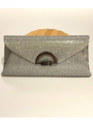 Monalisa Home Şık Abiye Gri Simli Çanta