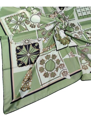 Mim Eşarp ve Şal Vesi Eşarp Desenli Sport Twill Eşarp 120X120 cm