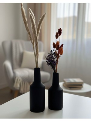 Nera Tasarım Doğal Ahşap Dekoratif Vazo Seti (20CM-17CM) 2 Parça