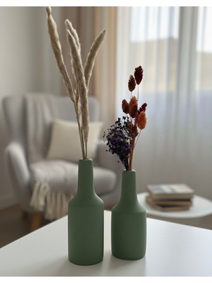 Nera Tasarım Doğal Ahşap Dekoratif Vazo Seti (20CM-17CM) 2 Parça