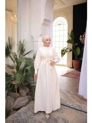 Nissra Ankanoor Dantel ve Nervürlü Müslin Elbise ANKA255087