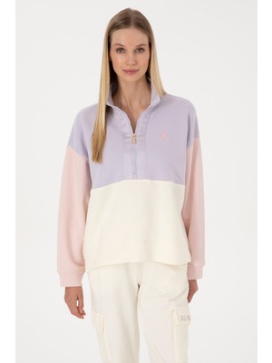 U.S. Polo Assn. Kadın Lila Fermuarlı Dik Yaka Sweatshirt 50307794-VR245