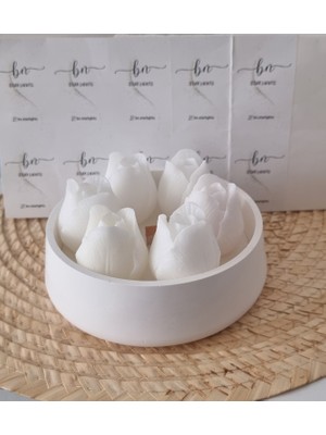 Bn.starlights Taş Kasede, Çiçekli Soyavaks Mum