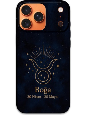 Gramaphone iPhone 17 Pro Max Uyumlu Boğa Burcu Desenli Telefon Kılıfı + Ekran Koruyucu - 5769