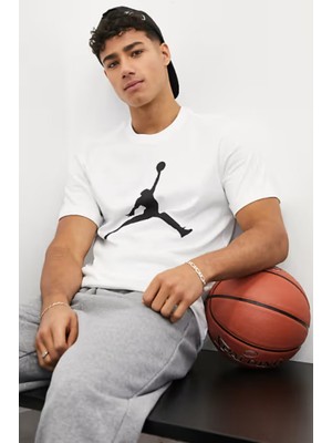 Nike Jordan Jumpman  Short-Sleeve Pamuklu Beyaz Erkek Tişört