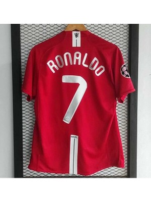 FRAGOLA Manchester/united 2008 Moskova Şampiyonlar Ligi Finali Cristiano Ronaldo Kısa Kol Forması