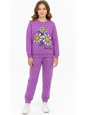 Papatya Motif Kız Çocuk Eşofman MNK0620